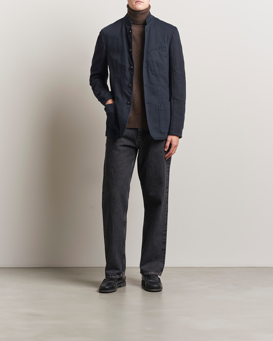 Massimo Alba Gstaad Bull Cotton Jacket Navy