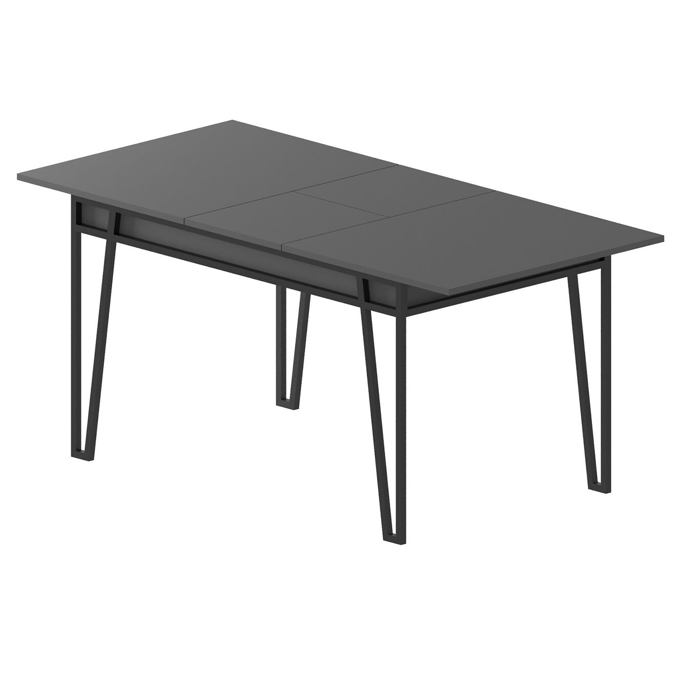 Homitis Table à manger Pal anthracite - 132-170x80x76 cm