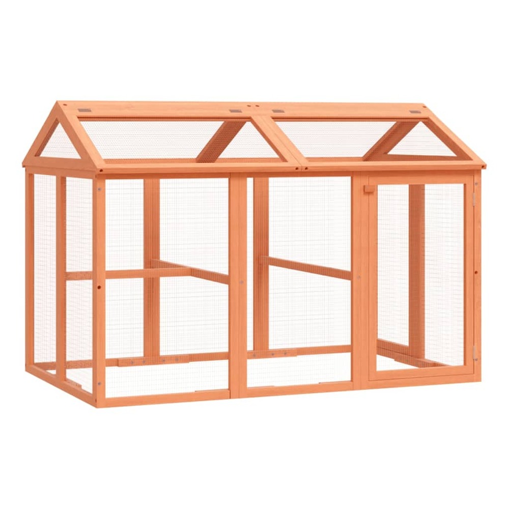 Enclos animaux marron 141x94x104 cm bois massif de pin