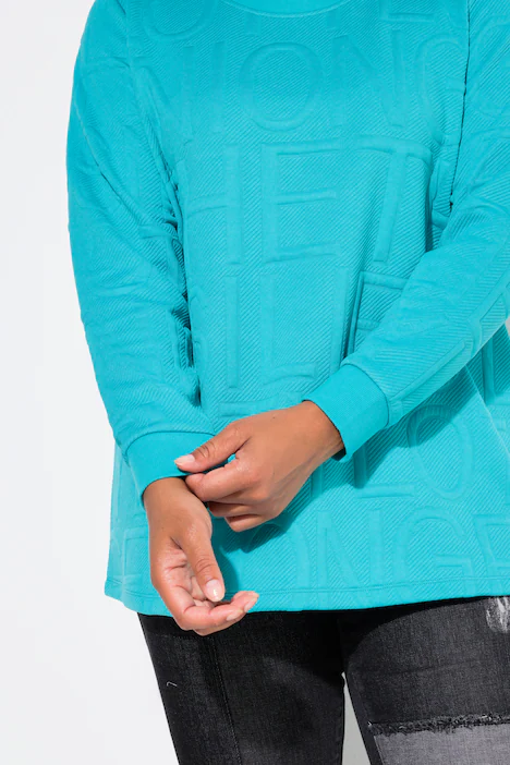 Sweatshirt, Buchstaben-Struktur, mintgrün