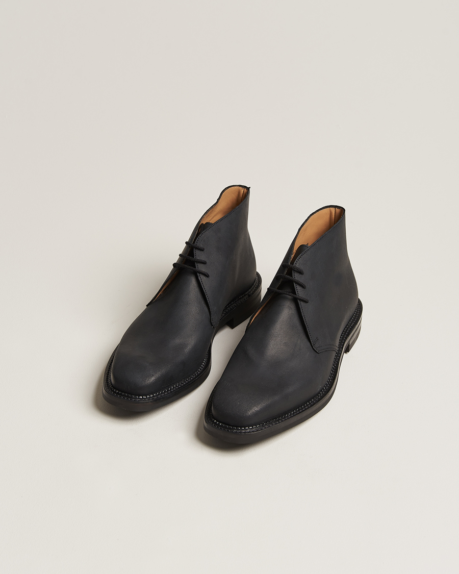 Crockett & Jones Molton Chukka Black Rough-Out Suede