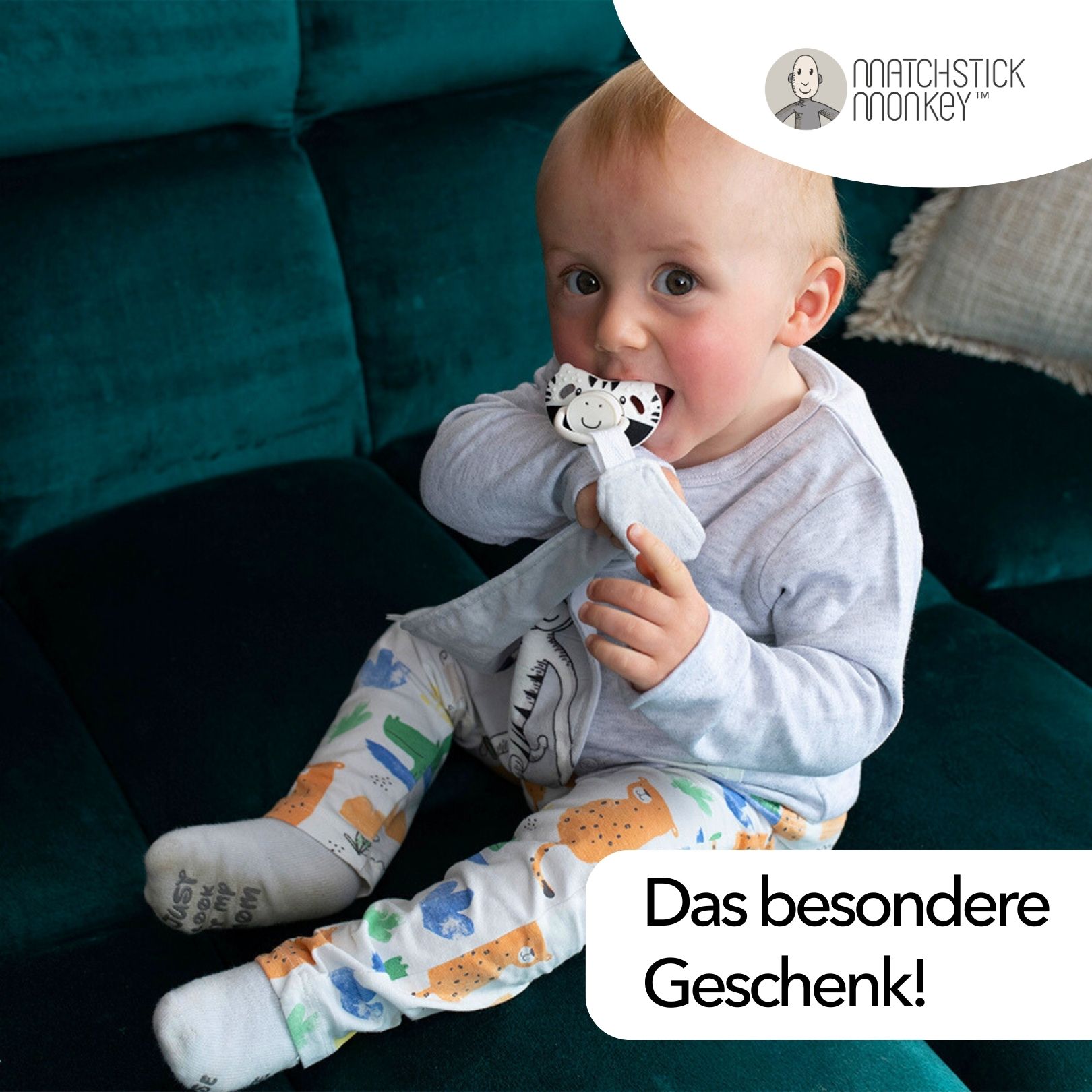 Matchstick Monkey Schnullertuch inkl. Schnuller - Beißring