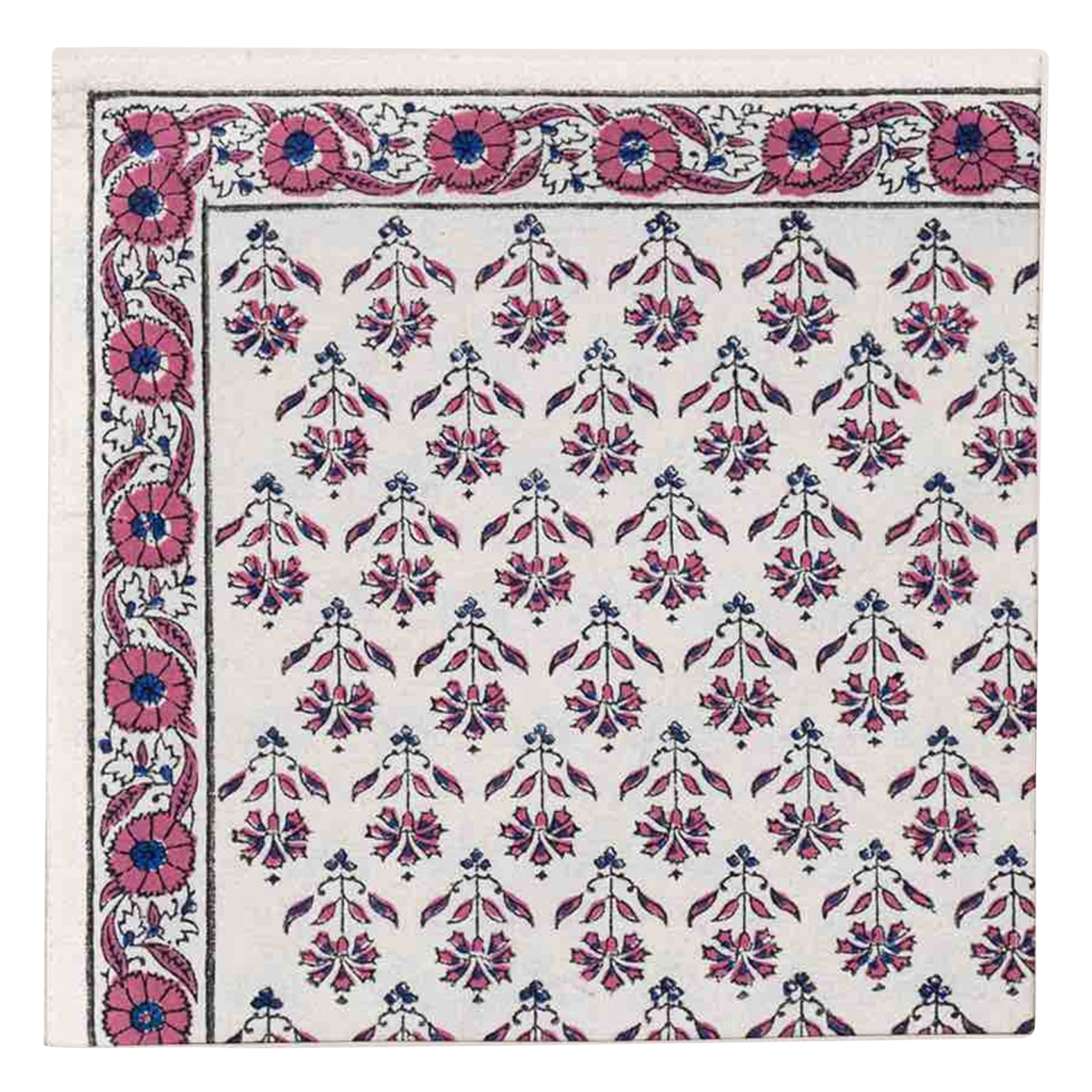 Serviette de table en coton imprimé | Bleu