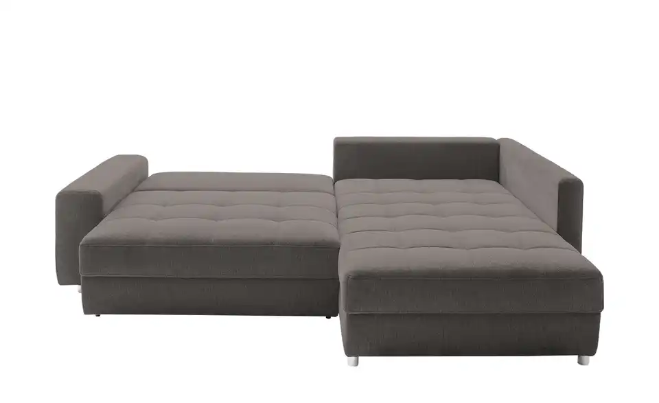Ecksofa Arissa de Luxe Steingrau rechts Webstoff