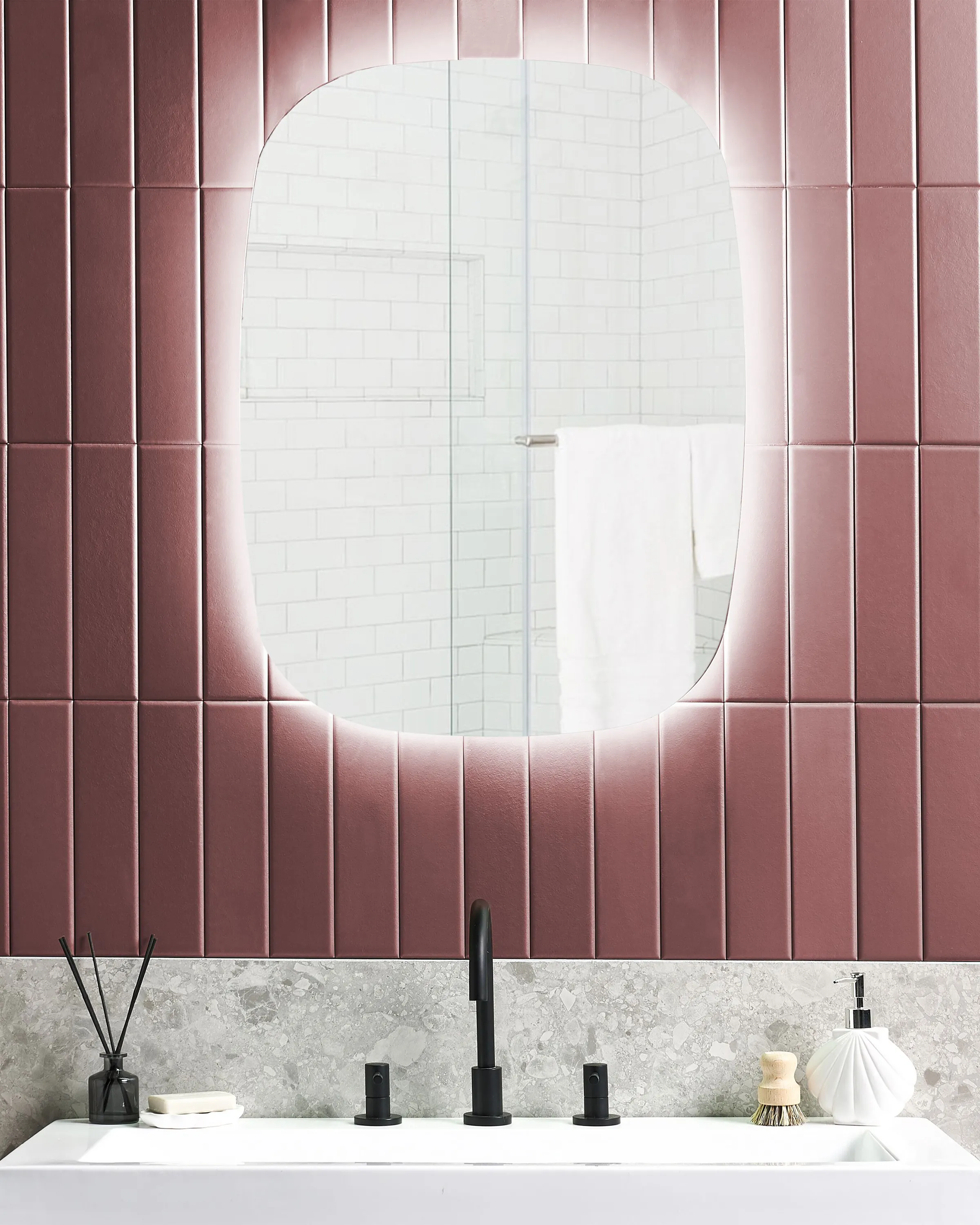 LED badkamerspiegel BERGERAC 58 cm 78 cm Zilver