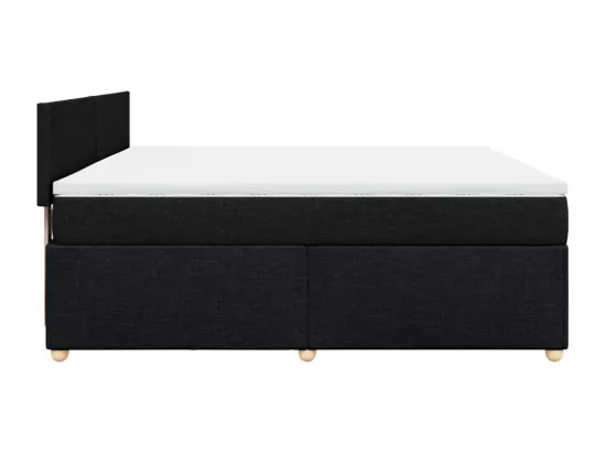 Sommier à lattes de lit avec matelas Noir 180x200 cm Tissu