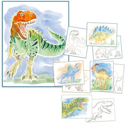 Dino World Fargeleggingssett Colour Me Up Paper