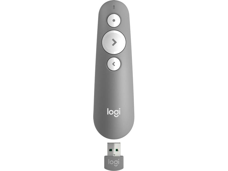Logitech Presenter R500 s mid grey Mühelos präsentieren – auf fast jedem Gerät