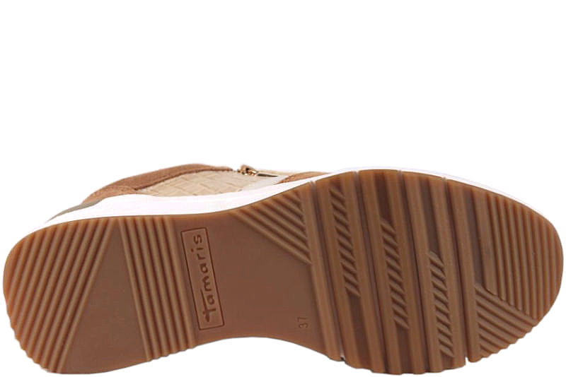 TAMARIS BRUN SKO I RUSKIND OG PU