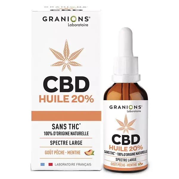 Óleo de CBD Granions 20% Pêssego e Menta 10ml