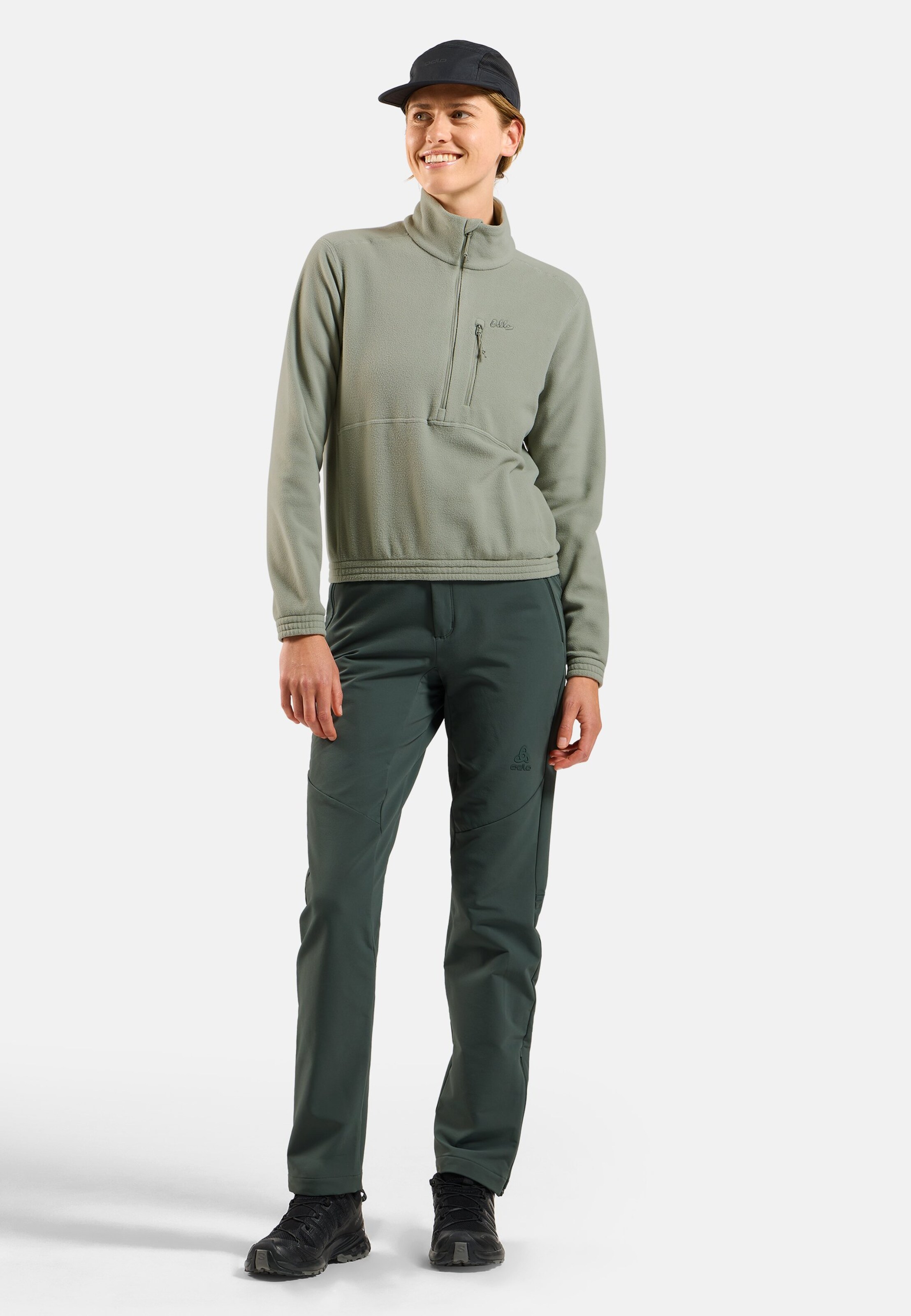 Klassischer Essentials Multisport Mid Layer aus Fleece mit Halbreissverschluss in shadow