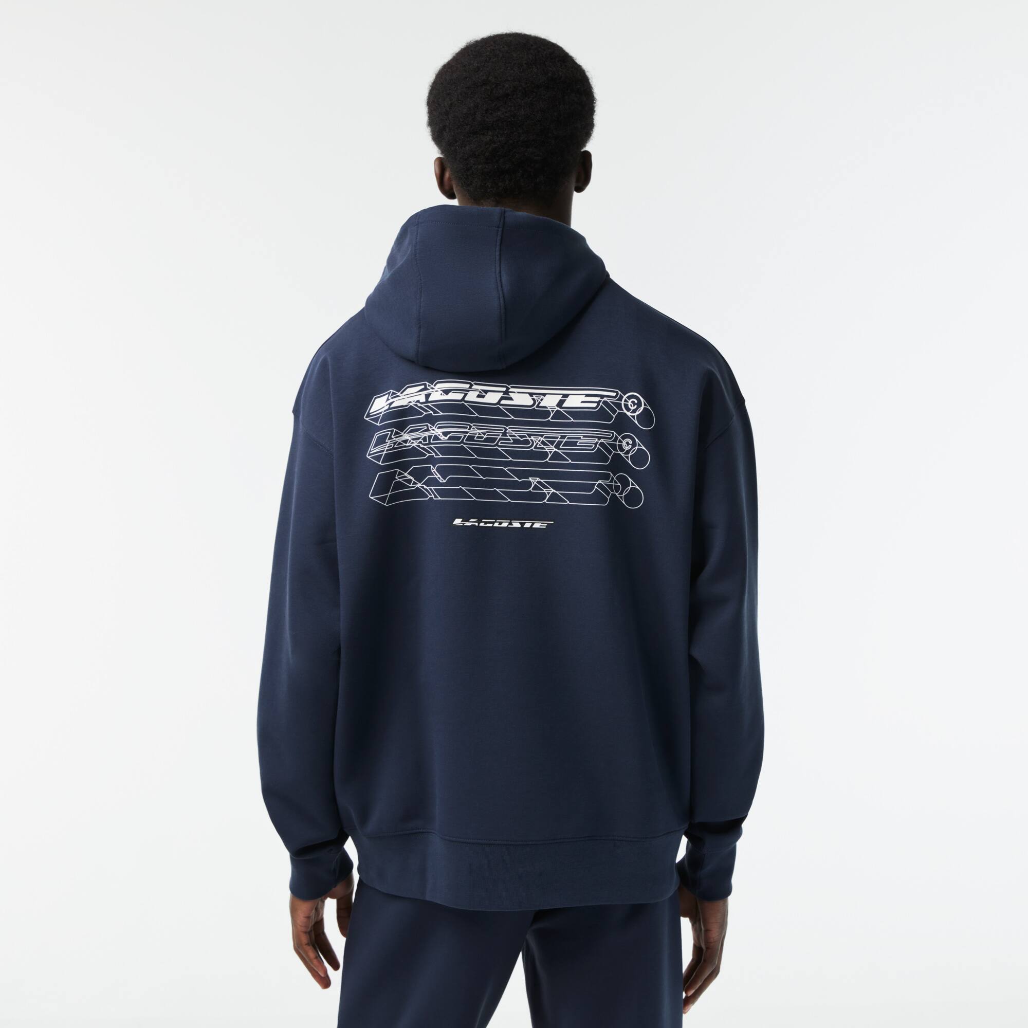Sweatshirt à capuche homme loose fit en double face Sweatshirts - Bleu - Lacoste - Homme