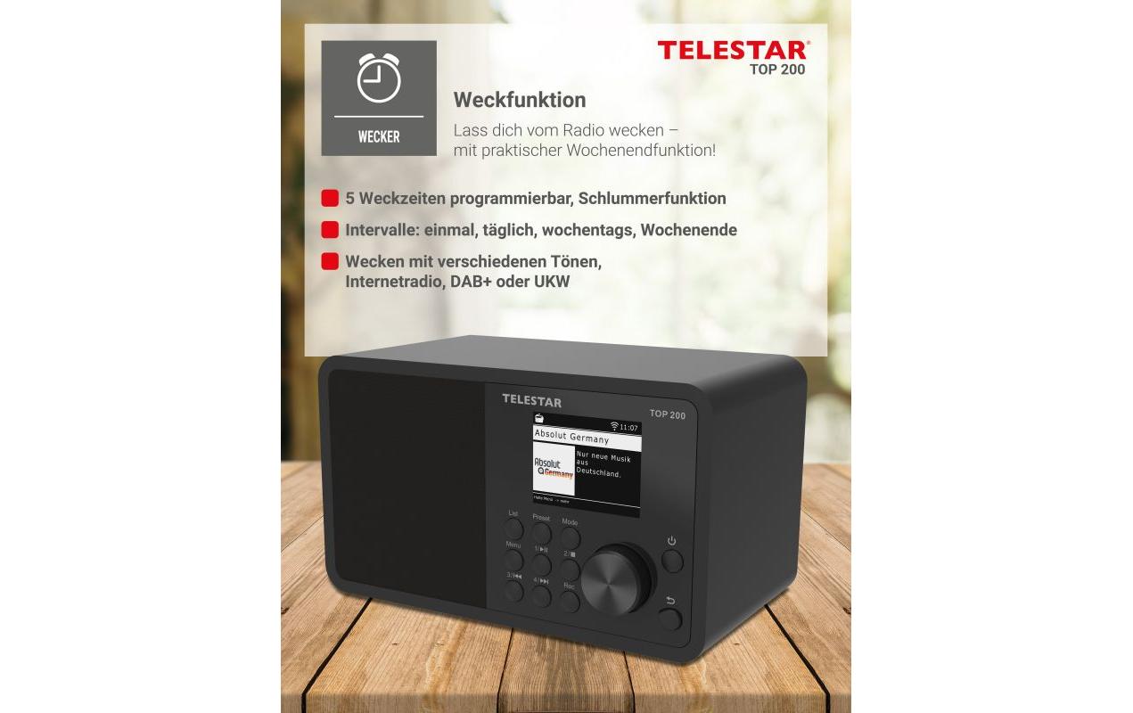 Internet Radio TOP 200 Schwarz<br>Mono-Radio mit DAB+/FM und Internetradio