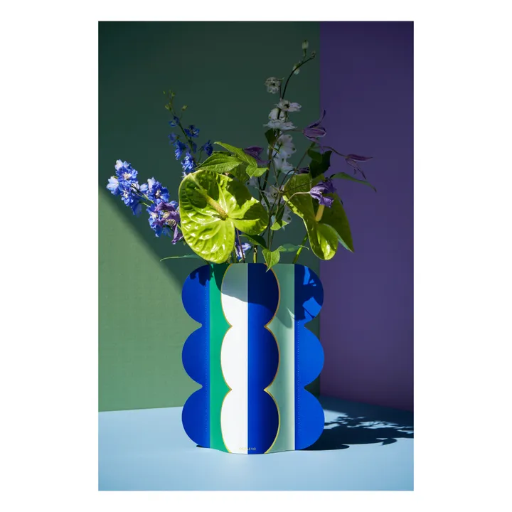 Octaevo Vase Riviera en papier | Bleu