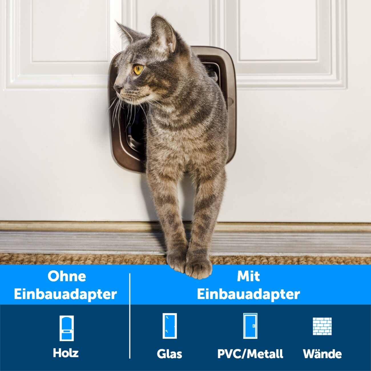 PetSafe Katzenklappe mit manueller Verriegelung, Braun