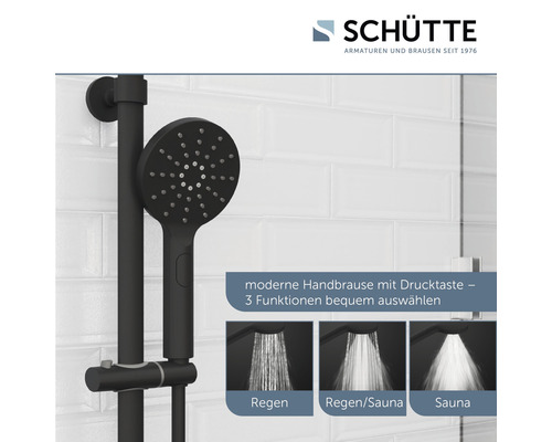 Douchekolom inclusief thermostaat, Schütte Madura Fresh zwart
