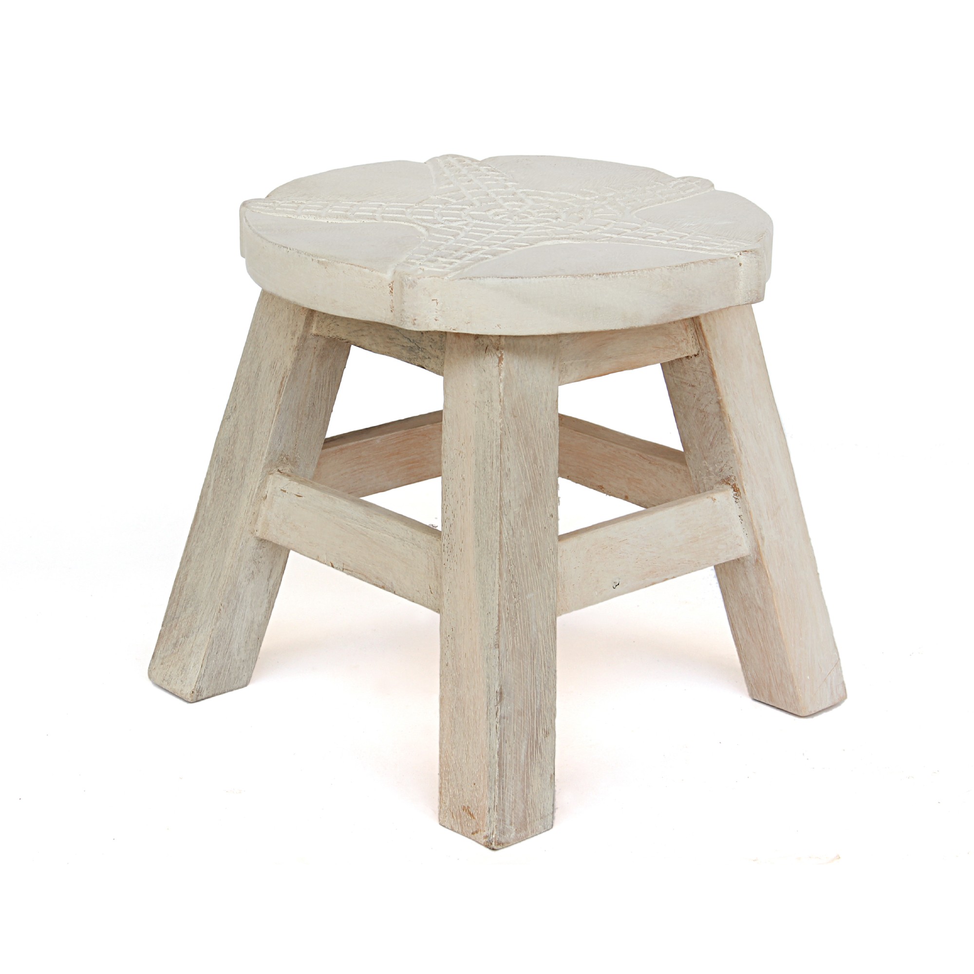 Hocker 'Seestern', weiß, H 25 cm, Ø 27 cm von fischer's lagerhaus