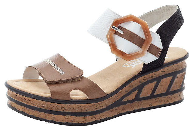 Rieker Sandalette  , Sommerschuh, Sandale, Keilabsatz, im modischen Look