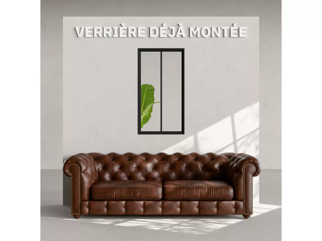 Verrière 2 Carreaux - Déjà Montée - Noir Mat
