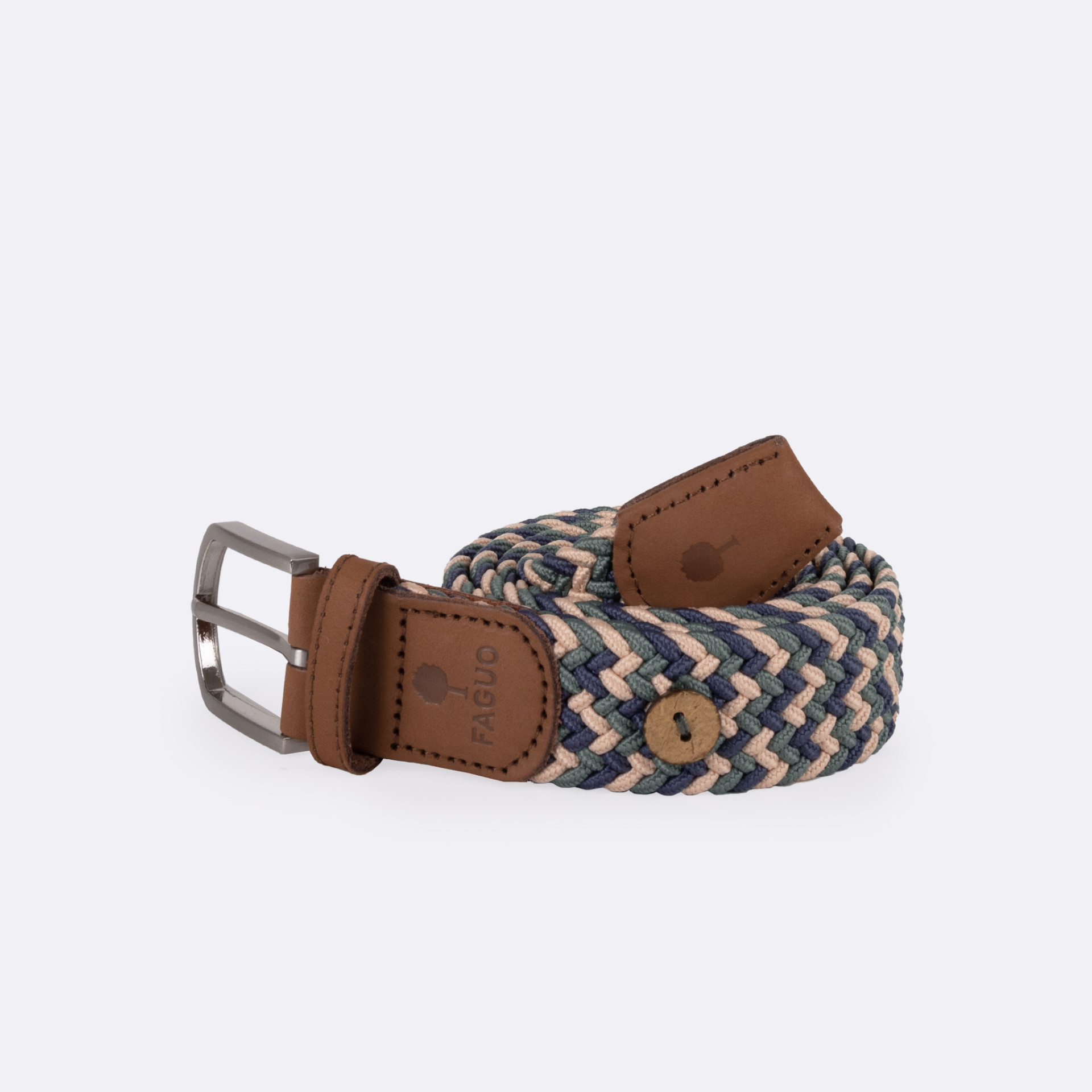 Ceinture kaki & rose pâle polyester recyclé et élasthanne - modèle belt