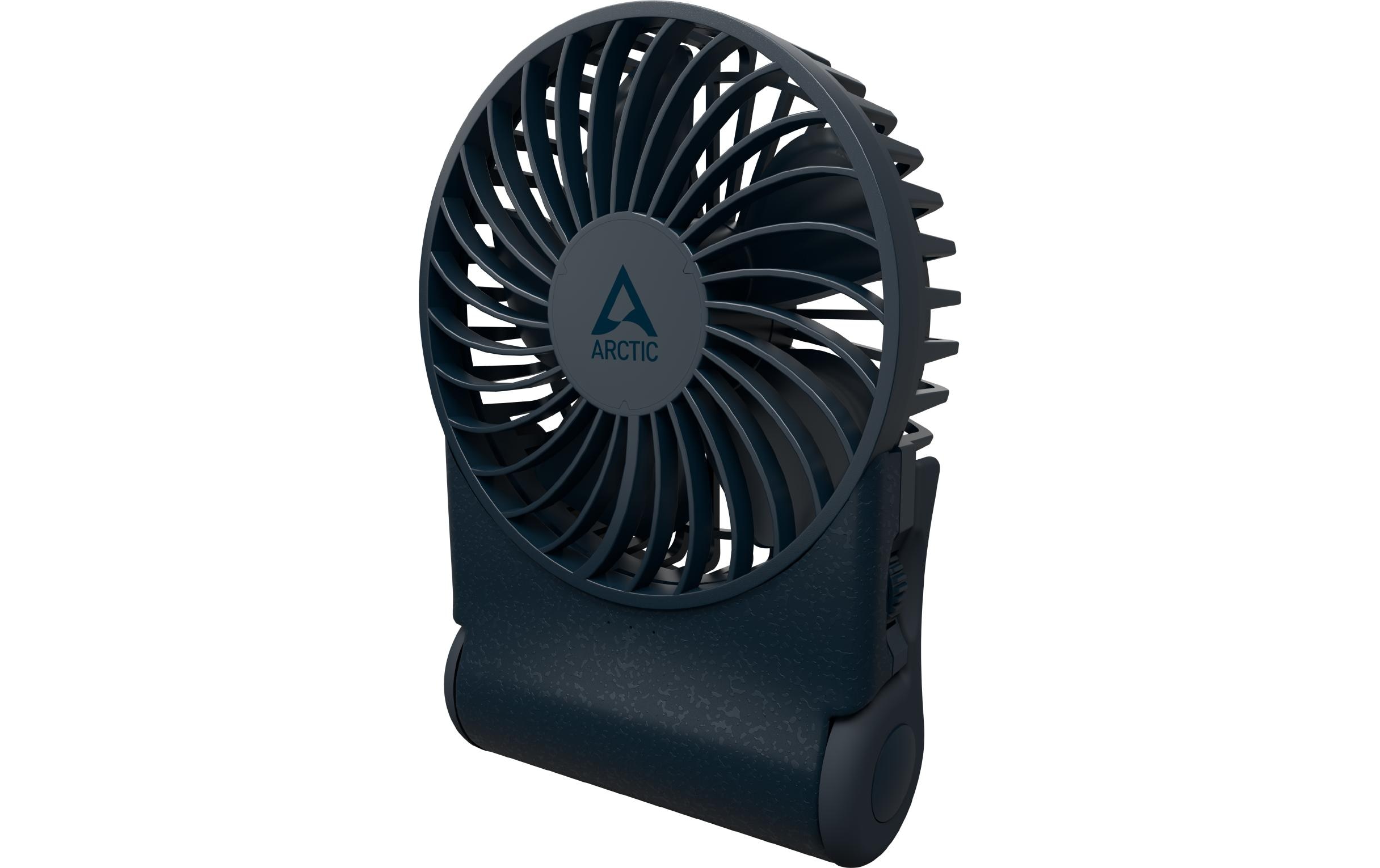 USB-Ventilator Summair2Go DunkelblauWiederaufladbarer Taschenventilator mit Standfuss