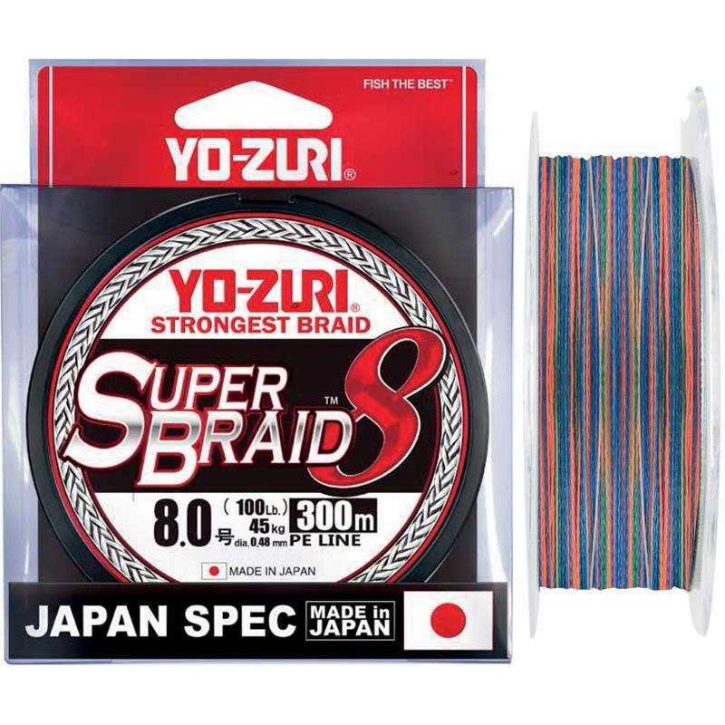 Tresse Yo-Zuri Superbraid 8X Multicolore - 300M