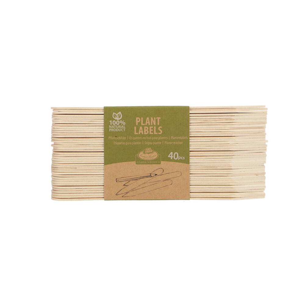 Esschert Design Houten Plantlabel 40 Stuks L Naturel