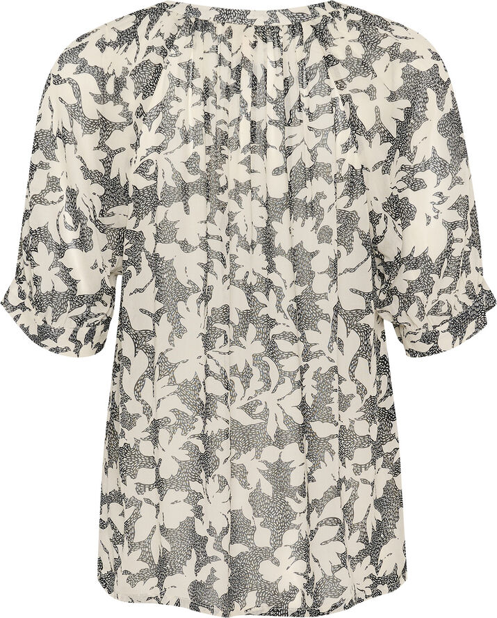 Part Two PopsyPW BL Black stitch leaf print