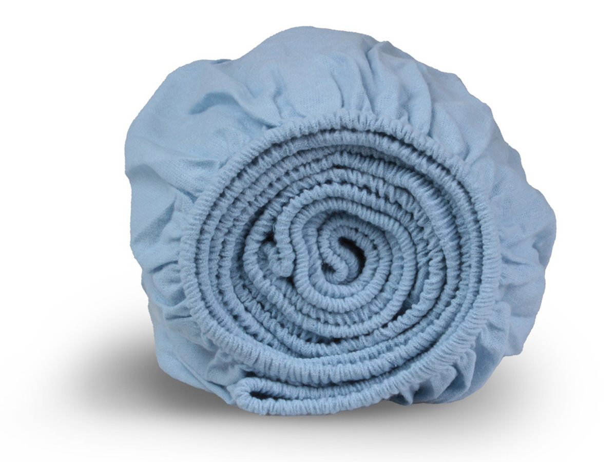 DoubleDry Flanel 180x200 cm hoeslaken - wolk blauw