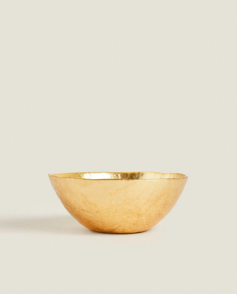 TIGELA DE VIDRO DOURADO