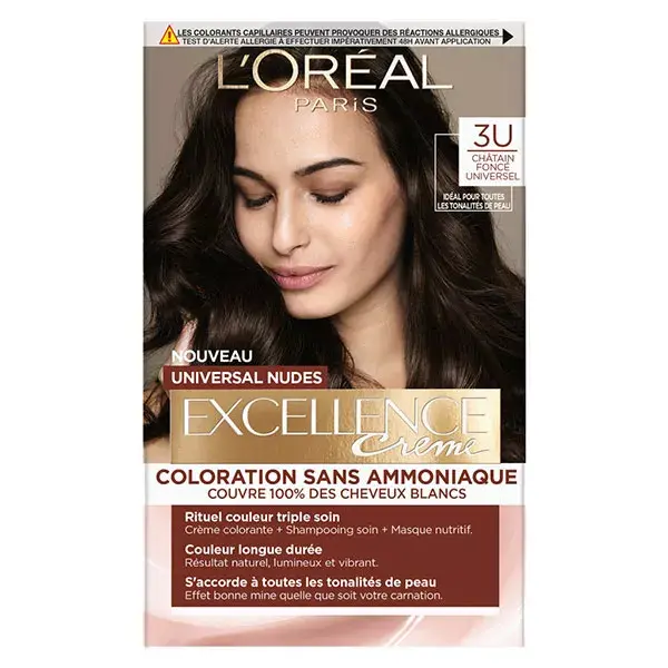 L'Oréal Paris Excellence Crème Universal Nudes Coloração para Cabelo nº 3 Castanho Escuro