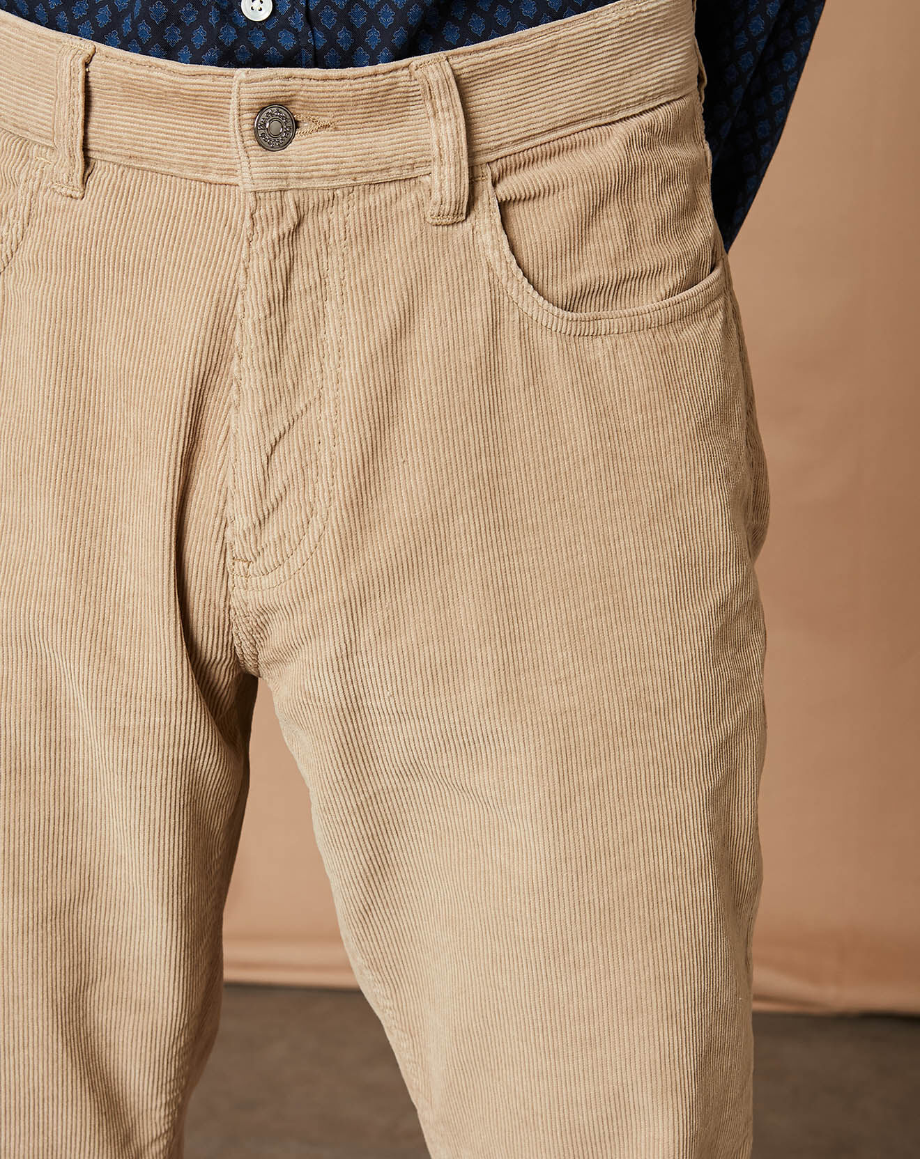 Hartford Pantalon en velours côtelé Tim beige