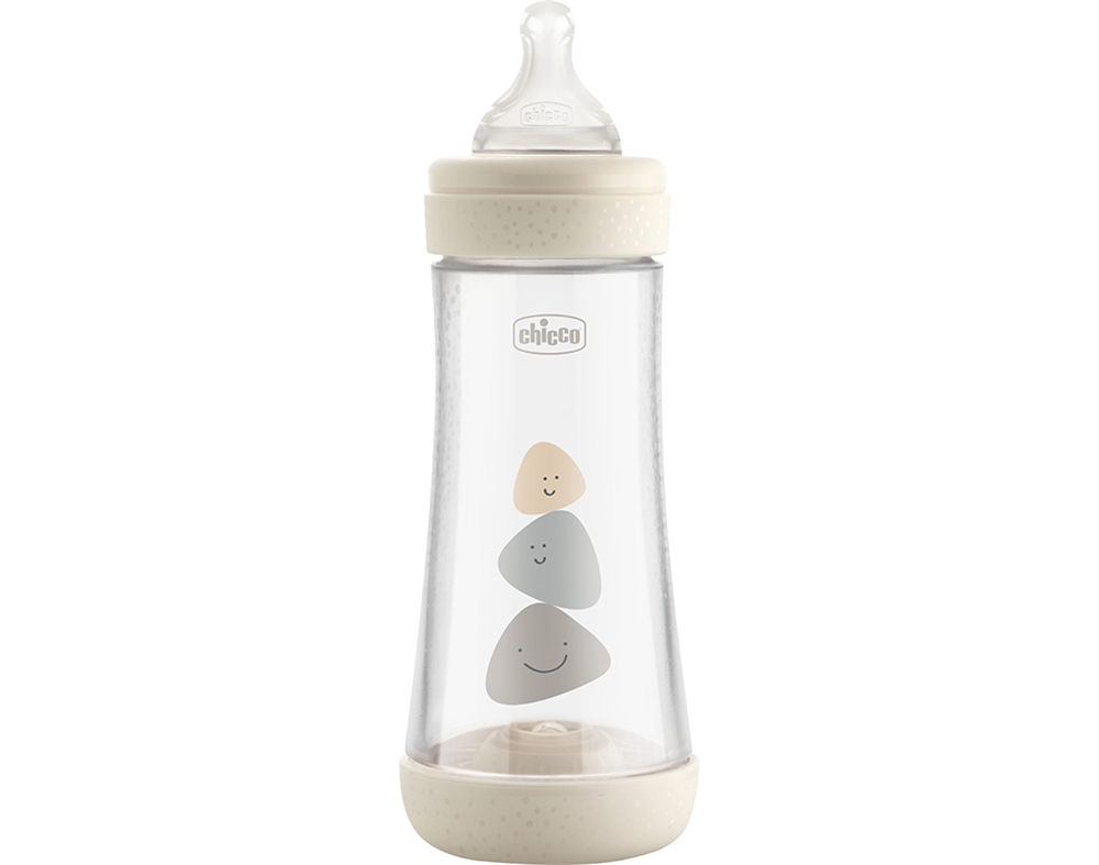 BIBERÃO CHICCO P5 SILICONE BRANCO 4M  300ML