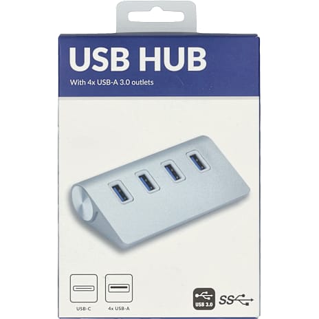USB-C hub til USB-A 3.0 - sølv