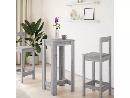 Table de bar sonoma gris 51x50x103,5 cm bois d'ingénierie