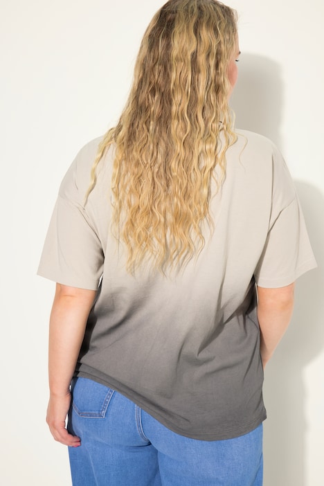 Oversized-Shirt, Statemenr, Farbverlauf, Rundhals, Halbarm