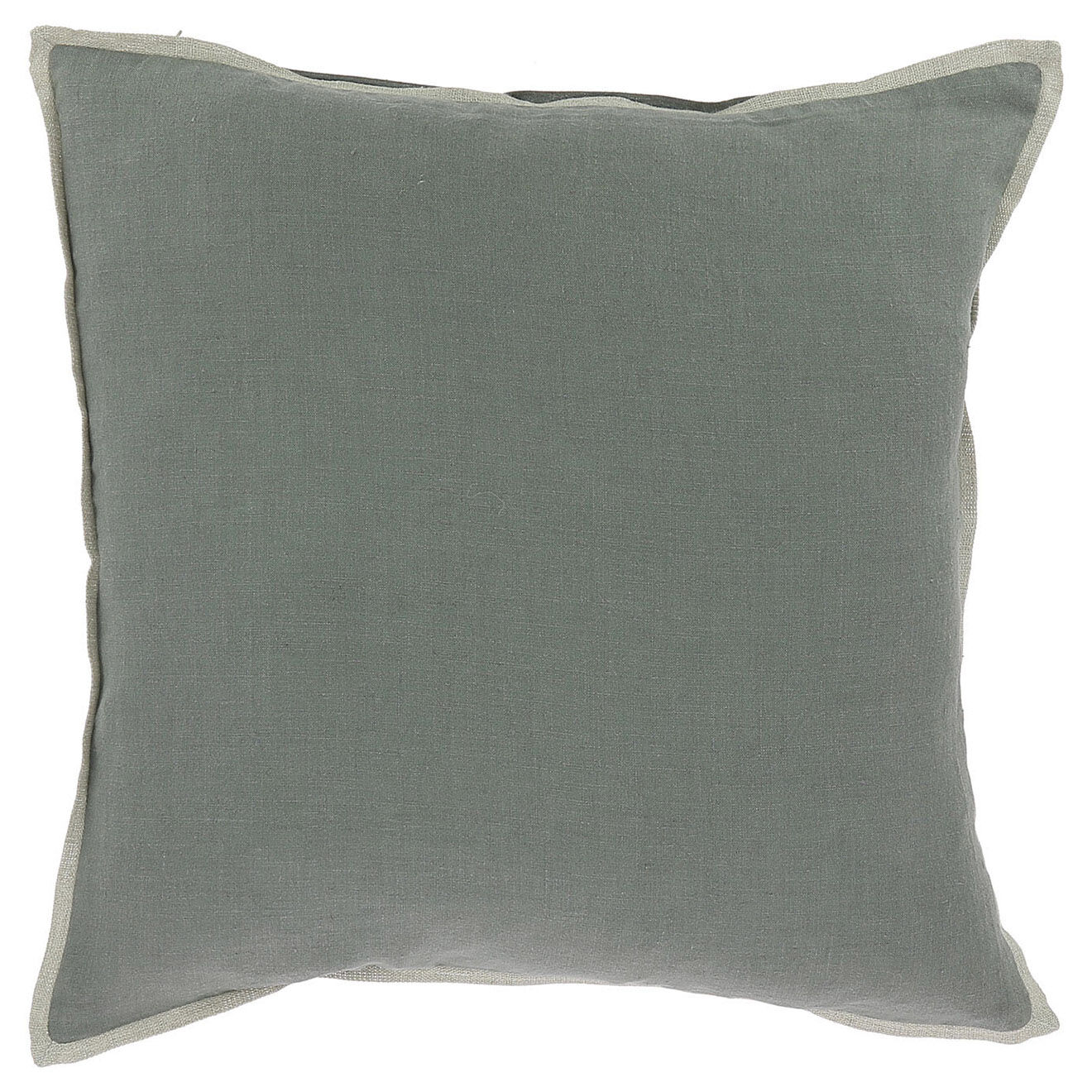 En Fil d'Indienne Housse de coussin Linon toile de lin encre - 45x45 cm