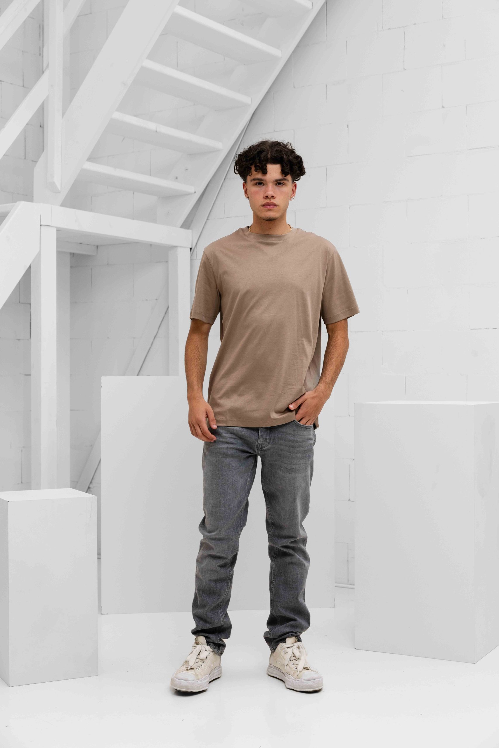 Cou7ure Essentials Reflection T-Shirt Heren Beige
