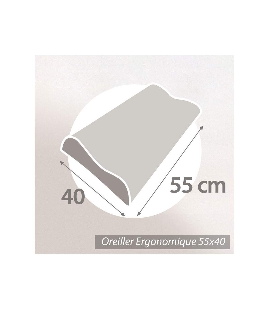 Oreiller ergonomique 55x40 cm PILO Visco-végétal à mémoire de forme