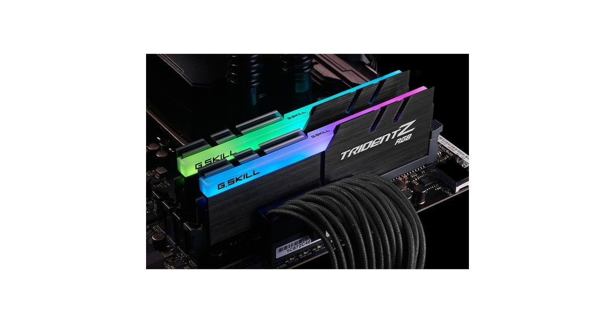 G.Skill32 GB DDR4-3200 Kit werkgeheugen  (Zwart, F4-3200C16D-32GTZR, Trident Z RGB, XMP)