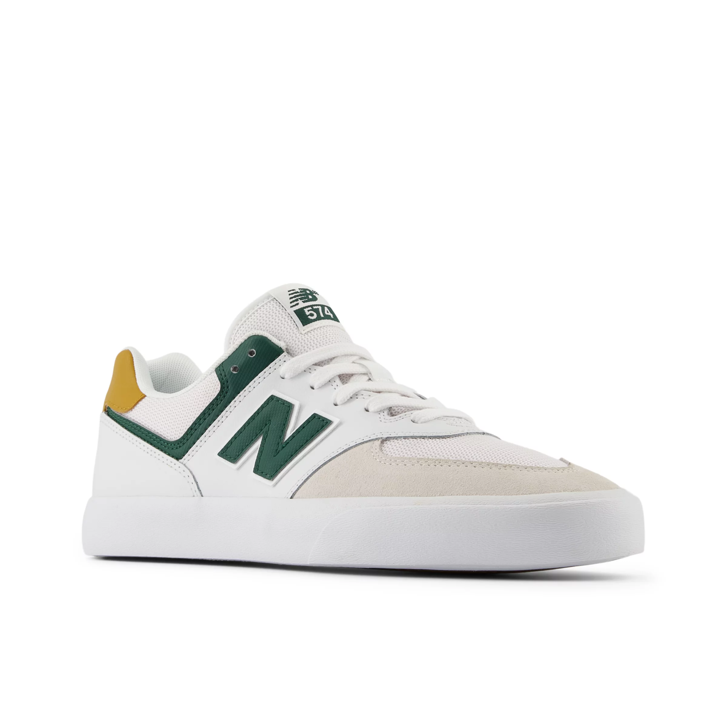 NB Numeric 574 Vulc White with Nightwatch Green