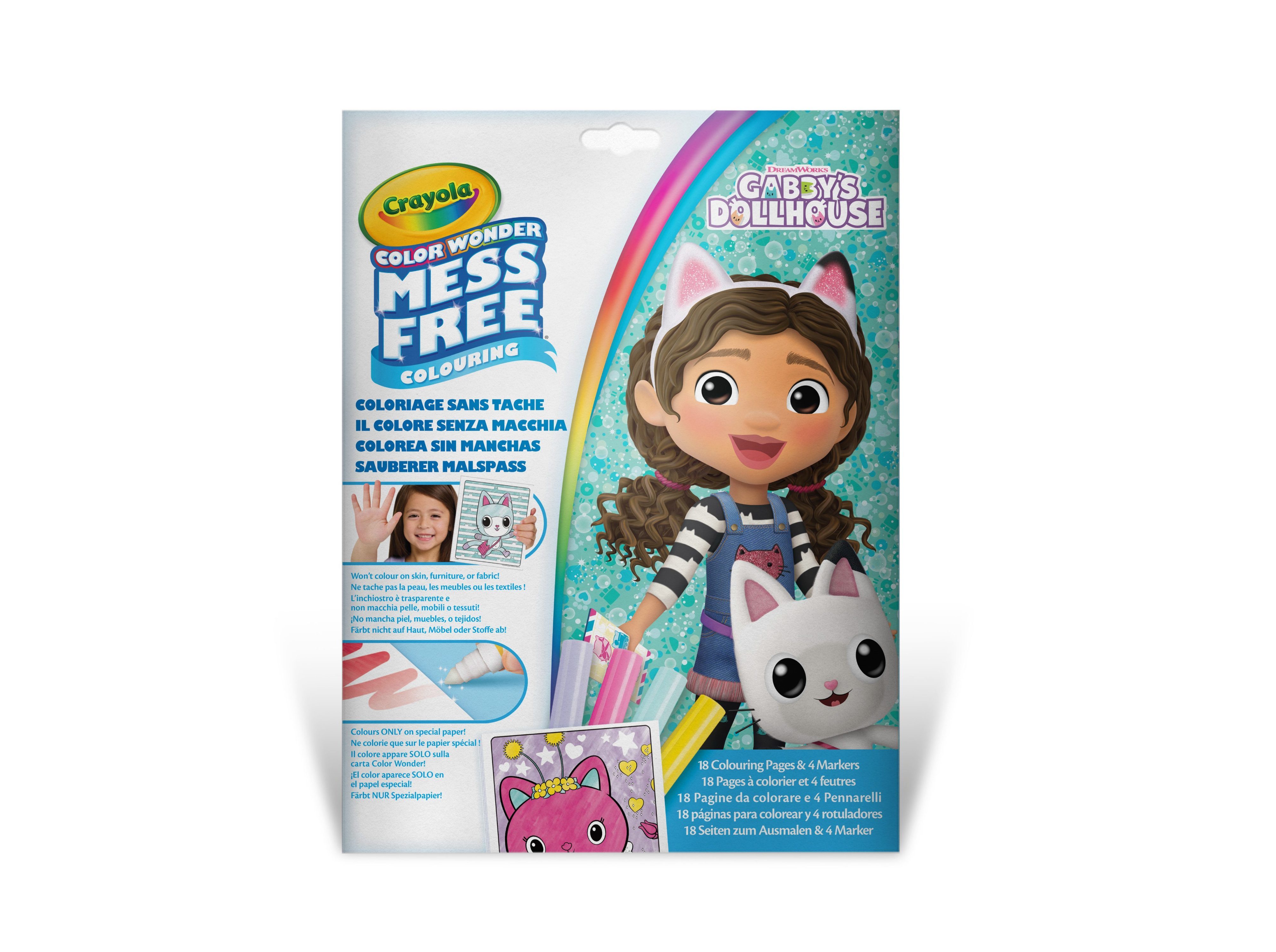 CONJUNTO CRAYOLA COLOR WONDER - PINTA SEM MANCHAS - GABBY'S DOLL HOUSE