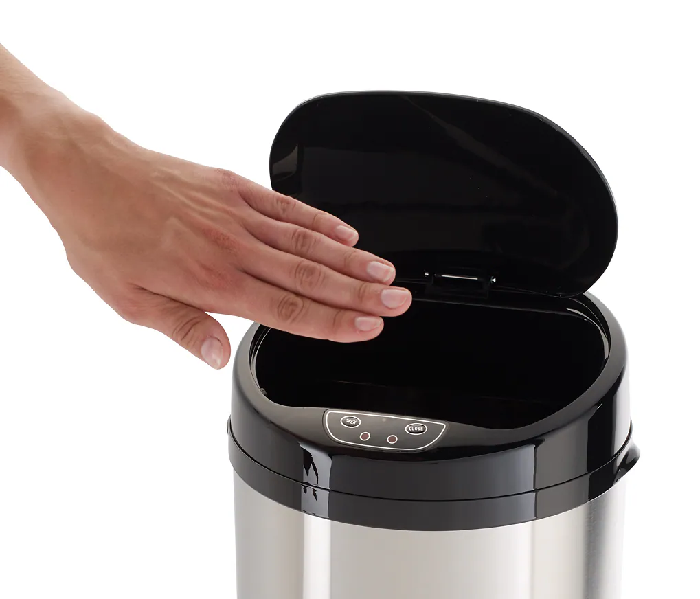Echtwerk Badabfalleimer 9L mit Sensor-INOX BRUSHED