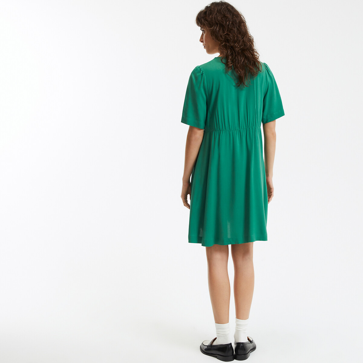 COLEÇÃO LA REDOUTE<br>Vestido curto evasê, decote em V