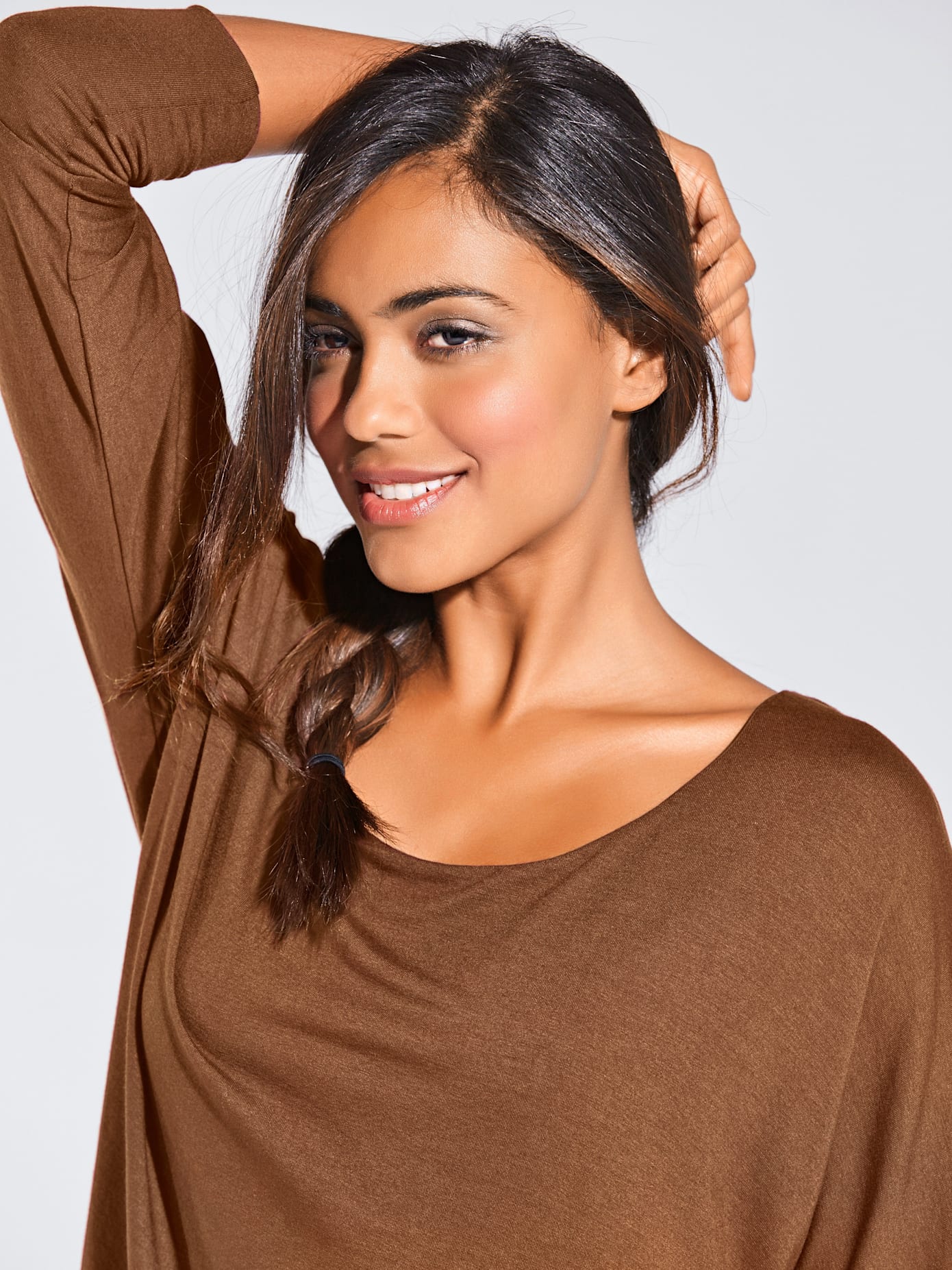 T-shirt à encolure ronde look décontracté tendance, manches chauve-souris