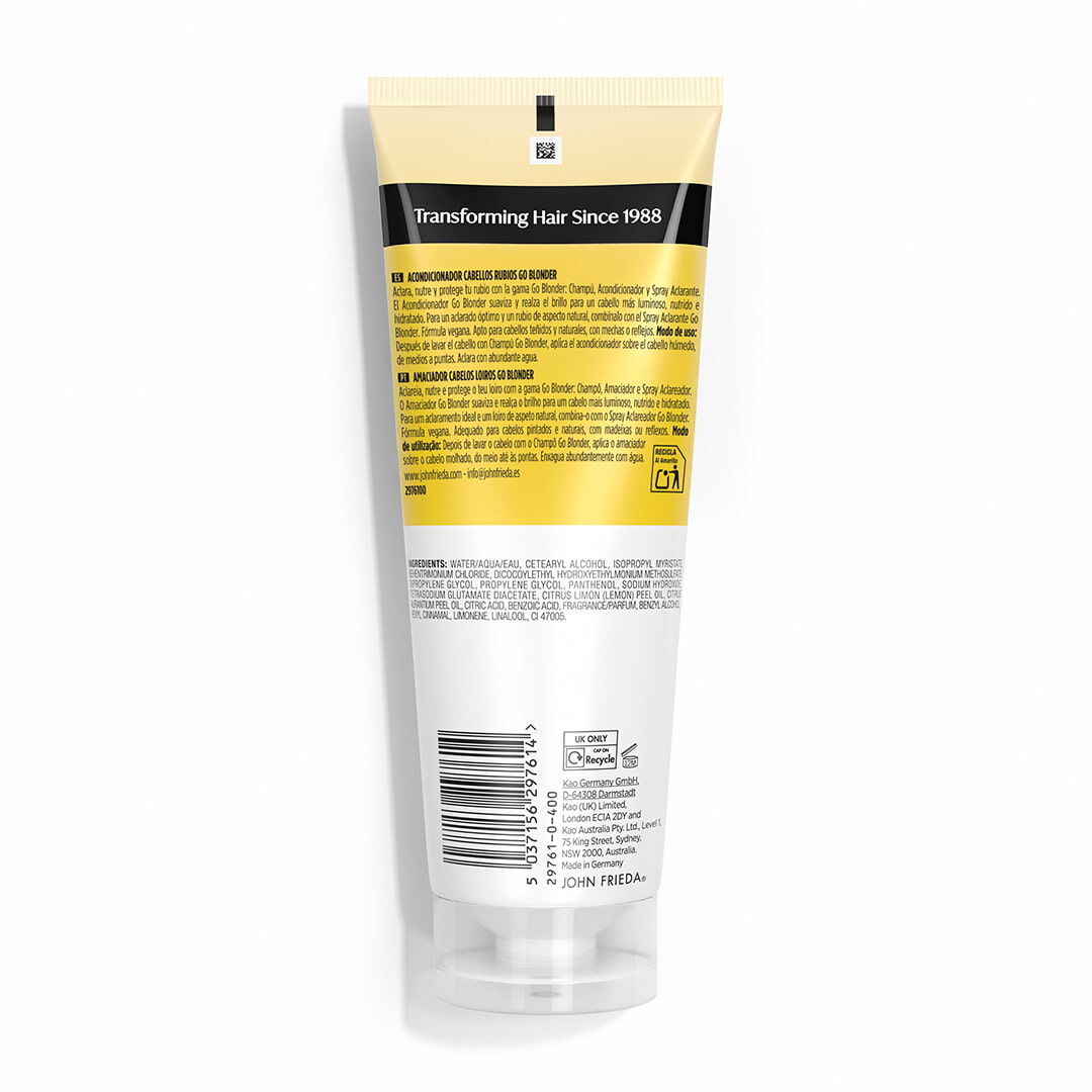 John Frieda Go Blonder Condicionador Aclarante Cabelos Loiros - 250ml