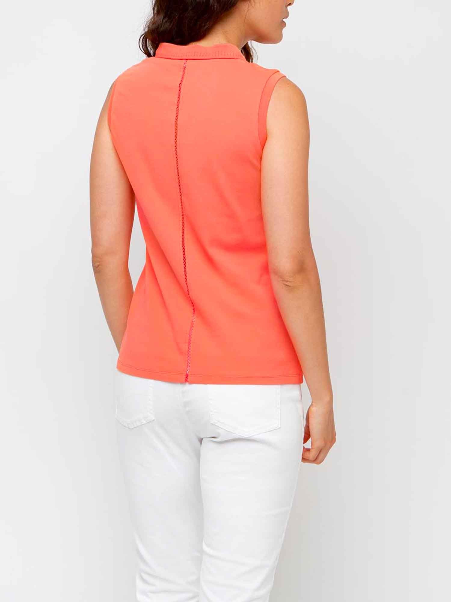 Polo Femme Sans Manches Coton Biologique Bleu Marine