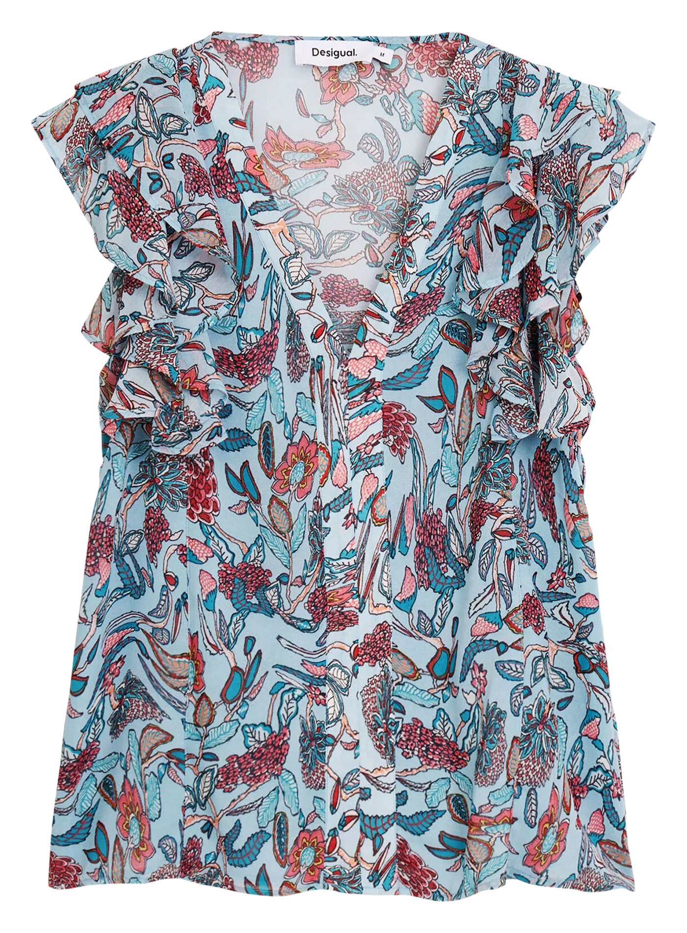 Blouse droite à imprimé floral | Bleu