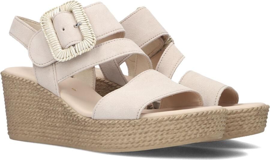 Gabor Dames Sandalen met hak 771 Beige Suède Sleehak
