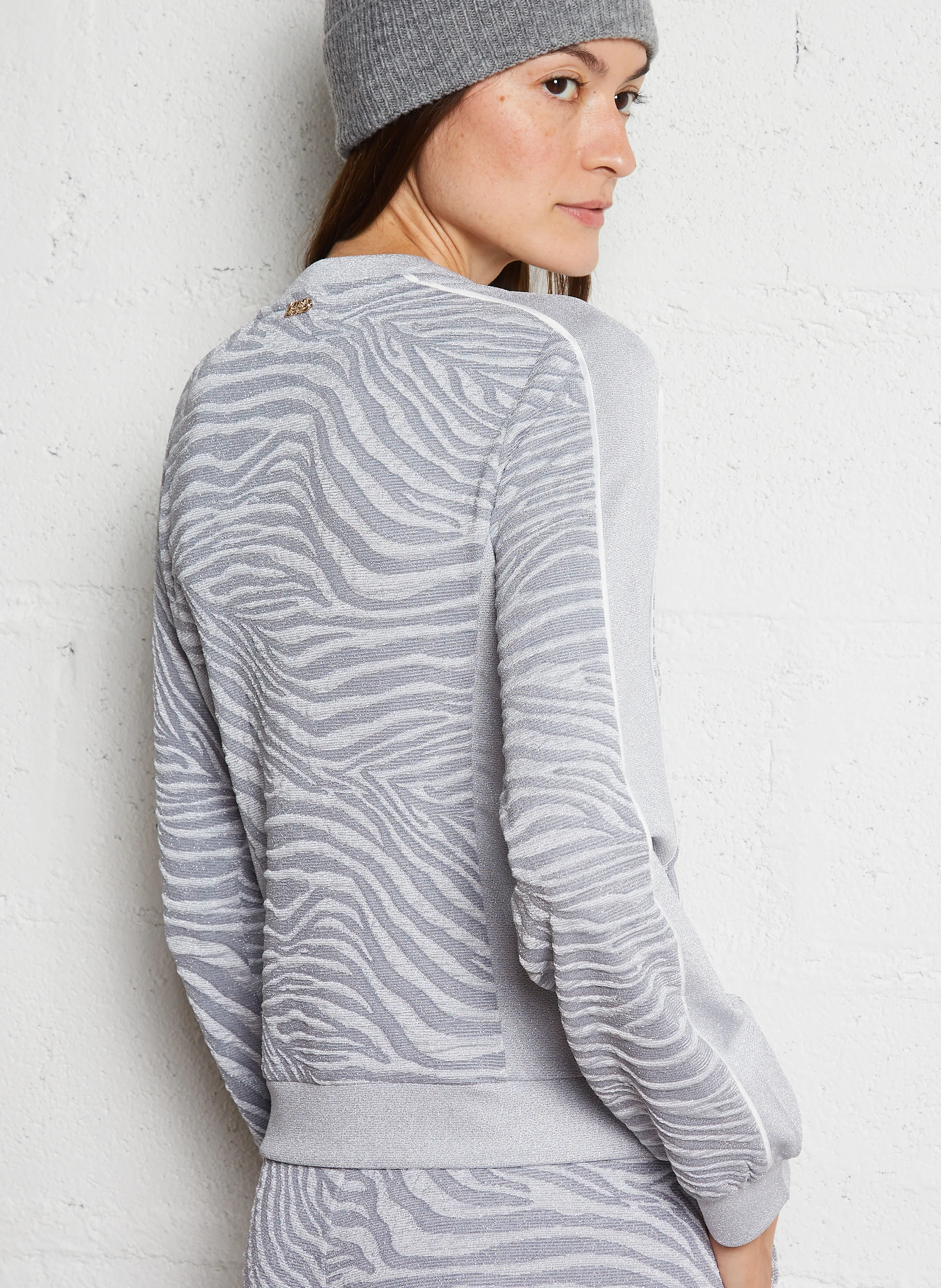 Cardigan droit à col rond | Blanc